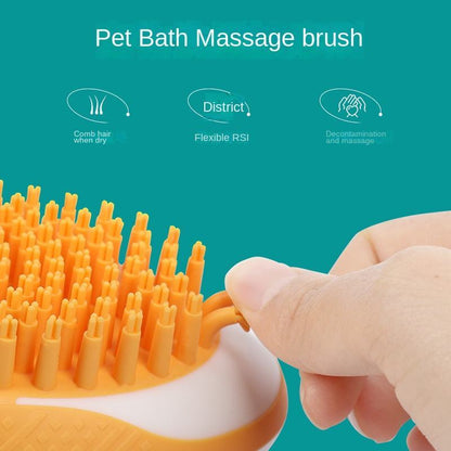 2-in-1 Pet Bath Brush – Soft Silicone Dog & Cat Grooming Massage Comb