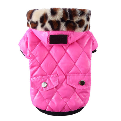 Winter Dog Coat with Fur Collar – Warm & Stylish Pet Clothing for Cold Weather