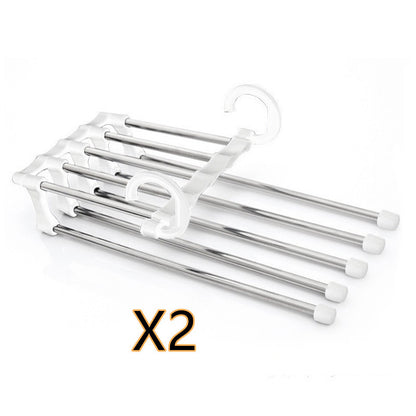 5-in-1 Stainless Steel Multi-Functional Wardrobe Hanger – Space-Saving Clothes Organizer