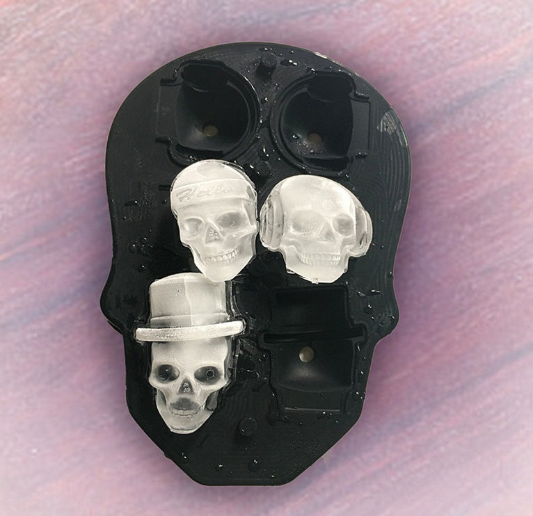 3D Skull Silicone Mold – Ice Cube, Chocolate, Soap & Candle Making Tray for Creative Crafts