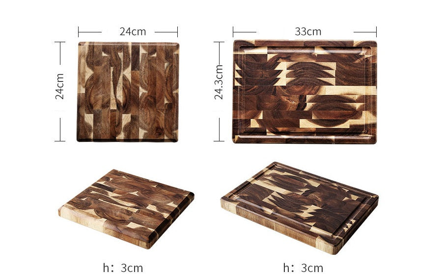 Solid Wood Cutting Board – Durable Parquet Design for Kitchen & Food Prep