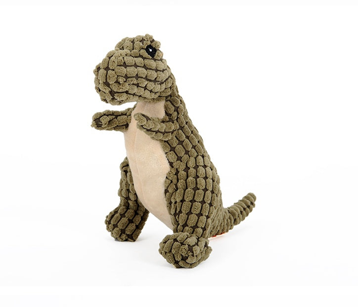 Dinosaur Plush Dog Toy – Interactive Squeaky Chew Toy for Large & Small Dogs