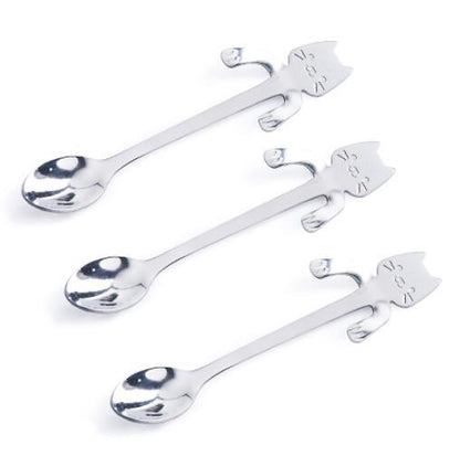 304 Stainless Steel Cat Spoon – Cute Hanging Coffee & Tea Spoon with Cartoon Handle