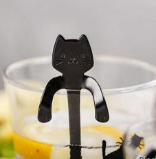 304 Stainless Steel Cat Spoon – Cute Hanging Coffee & Tea Spoon with Cartoon Handle