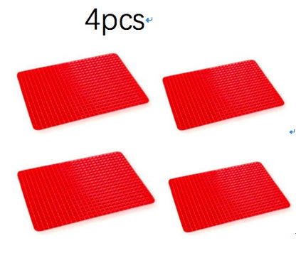 Non-Stick Silicone Pyramid Baking Mat – Heat-Resistant Grid Cooking Mat for Oven & BBQ