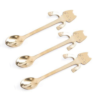 304 Stainless Steel Cat Spoon – Cute Hanging Coffee & Tea Spoon with Cartoon Handle