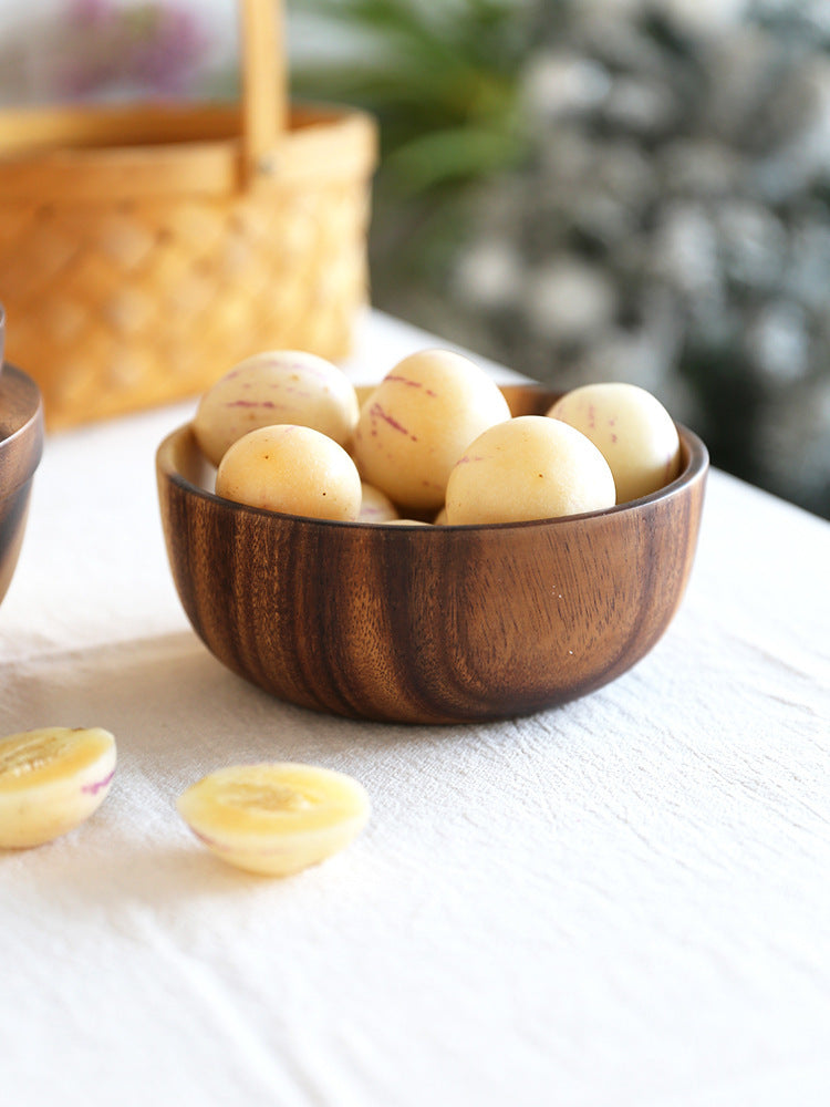 Natural Wooden Bowl – Perfect for Salad, Fruit & Food Storage | Handmade Kitchen & Restaurant Utensil