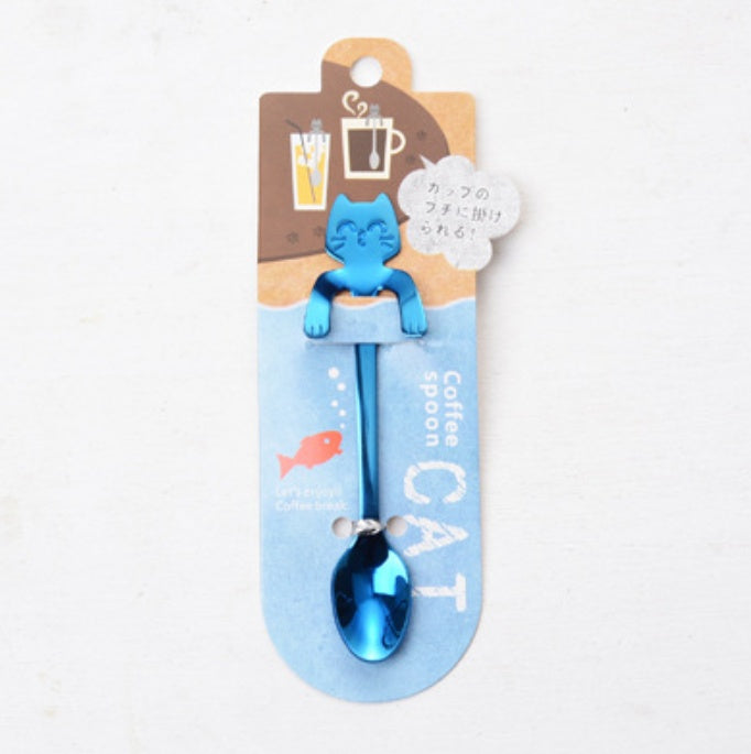 304 Stainless Steel Cat Spoon – Cute Hanging Coffee & Tea Spoon with Cartoon Handle