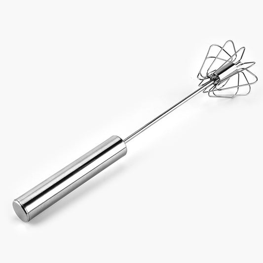 Stainless Steel Semi-Automatic Egg Beater – Handheld Kitchen Tool for Effortless Mixing & Whisking