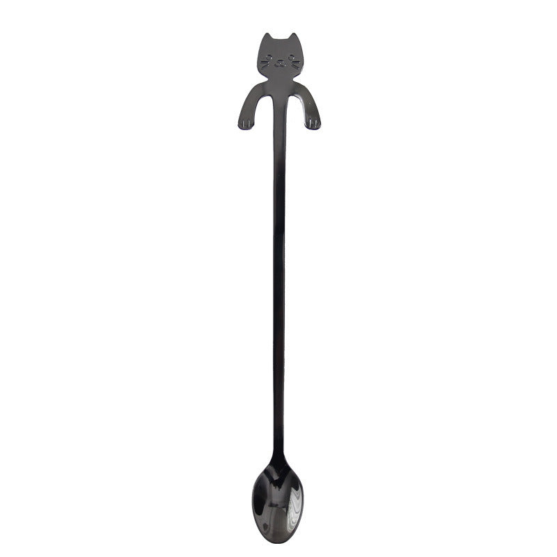 304 Stainless Steel Cat Spoon – Cute Hanging Coffee & Tea Spoon with Cartoon Handle