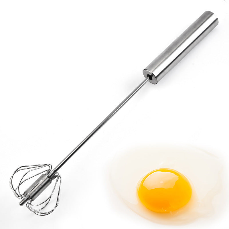 Stainless Steel Semi-Automatic Egg Beater – Handheld Kitchen Tool for Effortless Mixing & Whisking