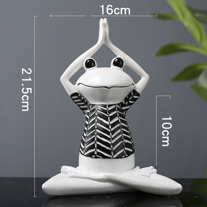 Yoga Frog Figurine – Meditation Resin Statue for Home, Office & Living Room Decor