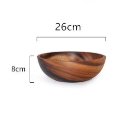 Natural Wooden Bowl – Perfect for Salad, Fruit & Food Storage | Handmade Kitchen & Restaurant Utensil