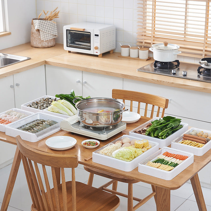 Kitchen Folding Storage Rack – Stackable Space-Saving Organizer with Draining Basket for Fruits & Vegetables