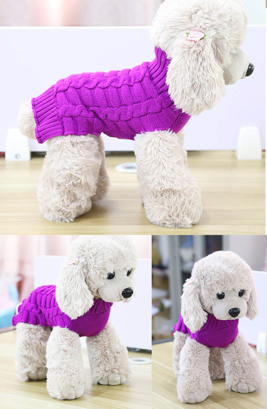 Cashmere Twisted Rope Pet Sweater – Warm & Stylish Dog Clothing