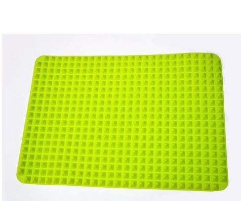 Non-Stick Silicone Pyramid Baking Mat – Heat-Resistant Grid Cooking Mat for Oven & BBQ