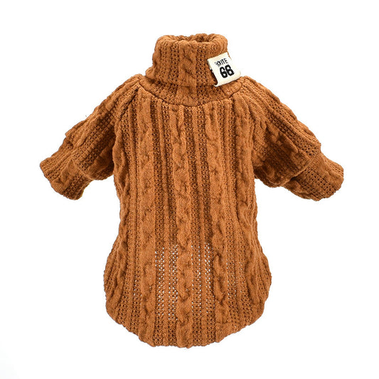 Turtleneck Dog Sweater – Warm Cotton Outfit for Small & Medium Dogs