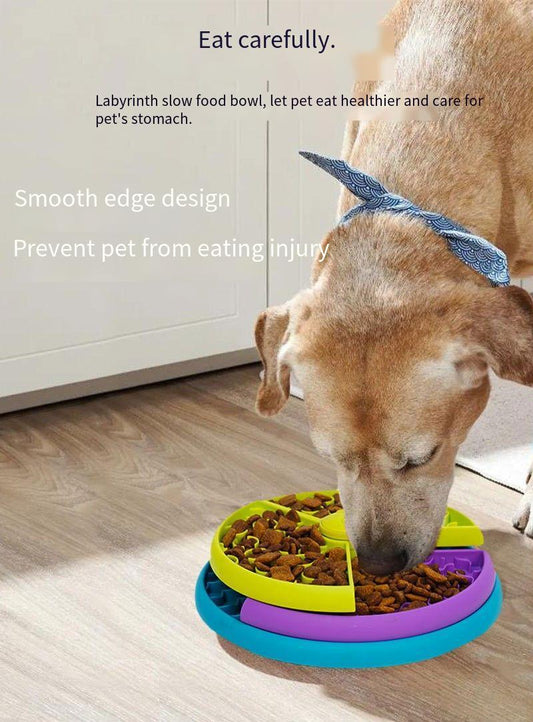 Slow Feeder Bowl for Cats & Dogs – Anti-Choking Puzzle Dish with Rotating Game Design