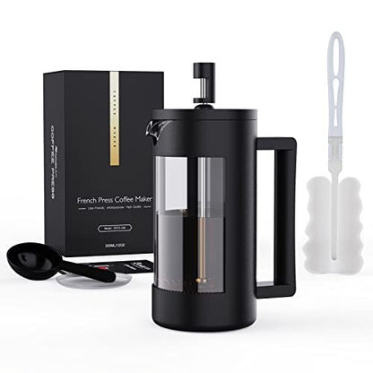 French Press Coffee Maker – BPA-Free Glass & Plastic Coffee Press for Home & Camping (12oz & 21oz)