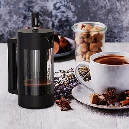 French Press Coffee Maker – BPA-Free Glass & Plastic Coffee Press for Home & Camping (12oz & 21oz)