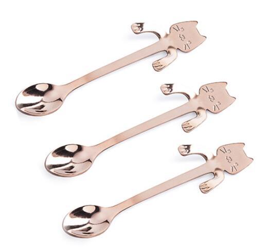 304 Stainless Steel Cat Spoon – Cute Hanging Coffee & Tea Spoon with Cartoon Handle