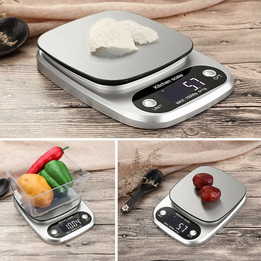 Digital Kitchen Scale – 22lb/1g High-Precision Stainless Steel Food & Postal Weighing Scale for Cooking & Baking