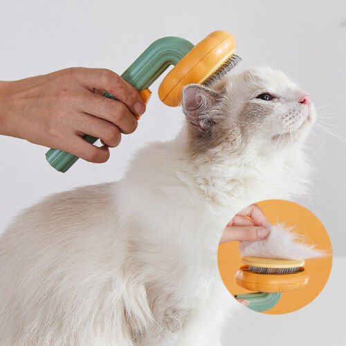 Pumpkin Self-Cleaning Slicker Brush – Gentle Grooming Tool for Cats, Dogs & Rabbits