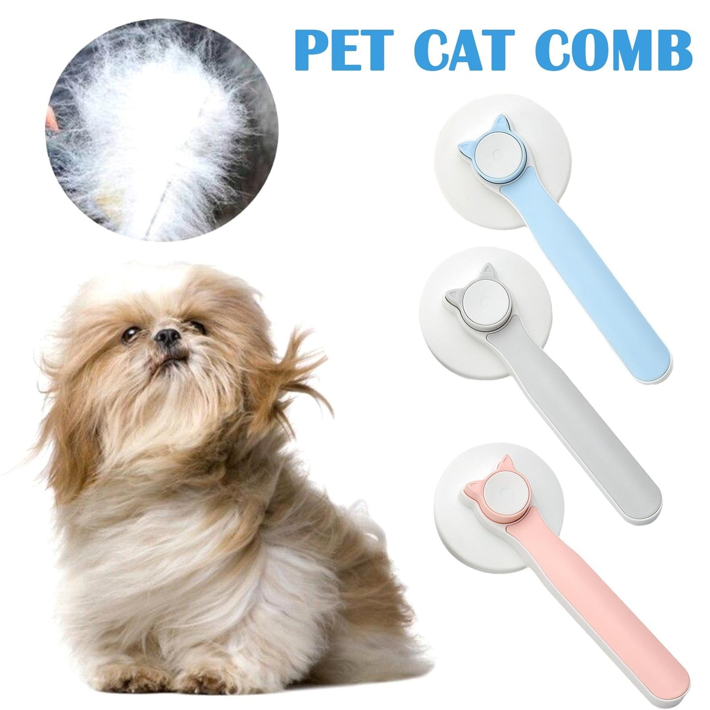 Self-Cleaning Slicker Brush – Stainless Steel Pet Grooming Tool for Cats & Dogs