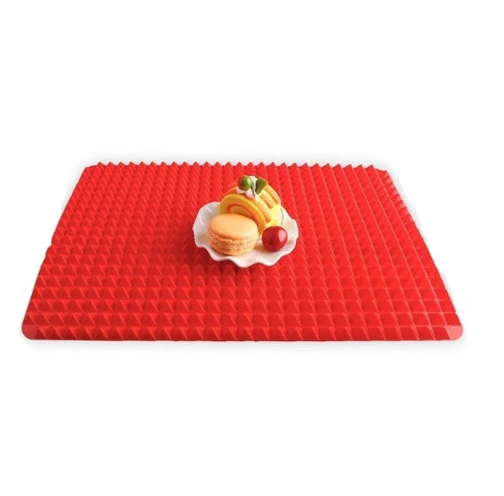 Non-Stick Silicone Pyramid Baking Mat – Heat-Resistant Grid Cooking Mat for Oven & BBQ