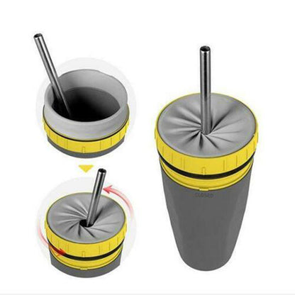 Portable Double-Insulated Twist Cup – Travel Tumbler with Straw for Kids & Adults