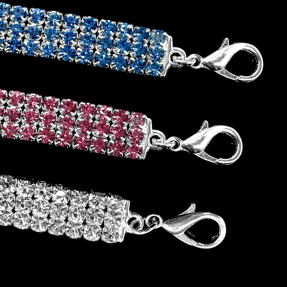 Bling Rhinestone Dog Collar – Crystal Puppy & Cat Collar with Leash for Small & Medium Dogs