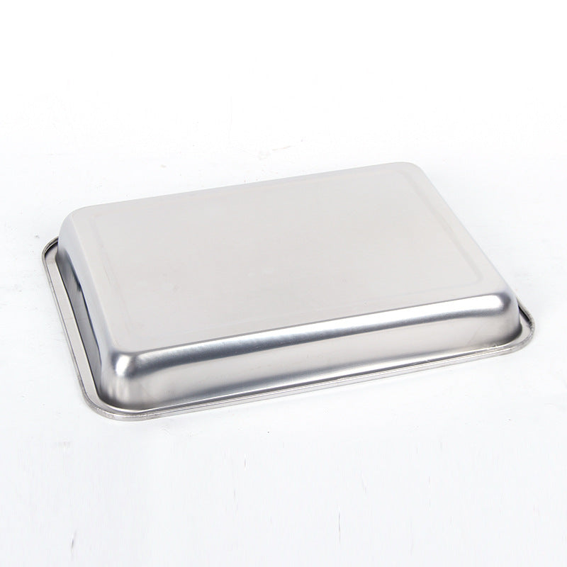 Stainless Steel Storage Trays – Thickened Square & Rectangular Pans for BBQ, Kitchen & Serving