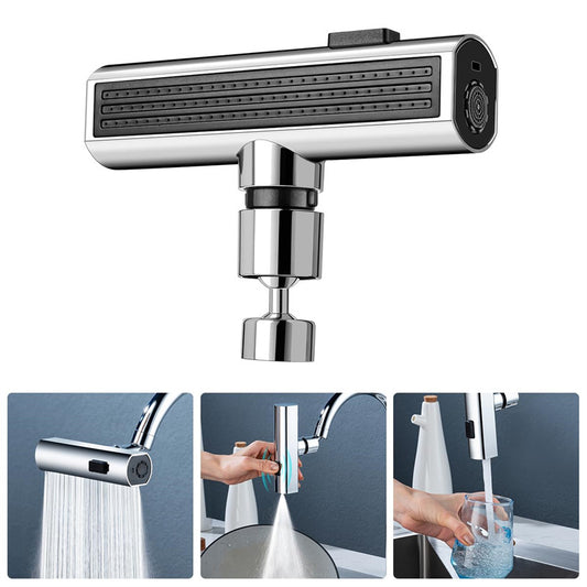 360° Rotating Kitchen Faucet Nozzle – Splash-Proof Waterfall Outlet & Bubbler Extension