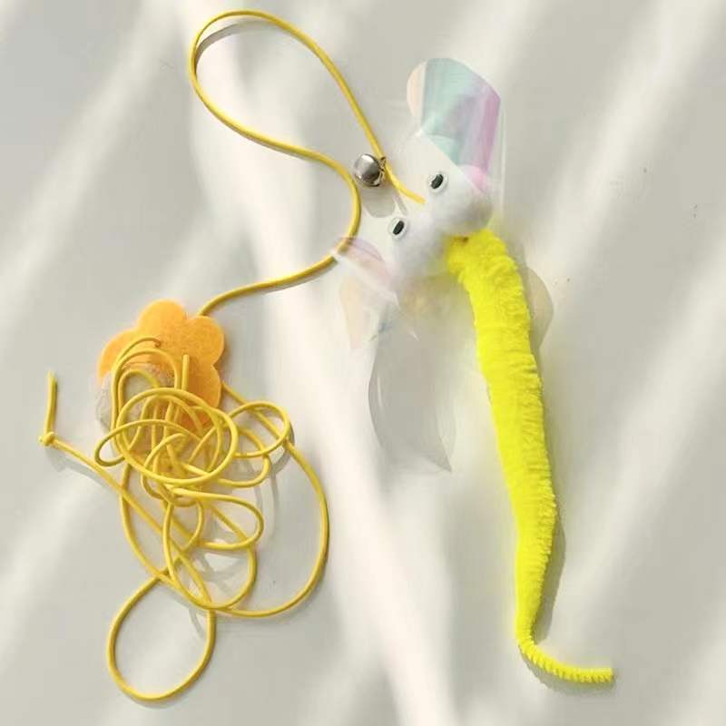 Interactive Cat Toy – Simulated Caterpillar with Hanging Rope for Fun & Play