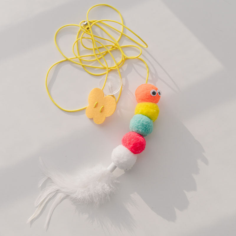 Interactive Cat Toy – Simulated Caterpillar with Hanging Rope for Fun & Play