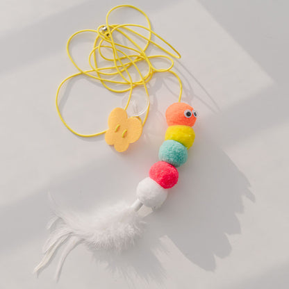 Interactive Cat Toy – Simulated Caterpillar with Hanging Rope for Fun & Play