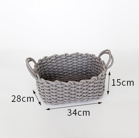 Handmade Cotton Rope Storage Box – Nordic Style Simple Basket