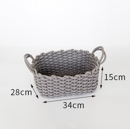 Handmade Cotton Rope Storage Box – Nordic Style Simple Basket