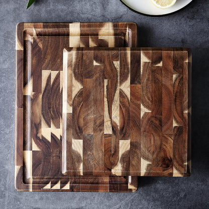 Solid Wood Cutting Board – Durable Parquet Design for Kitchen & Food Prep