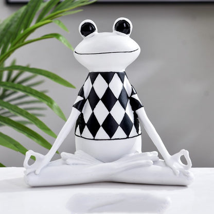 Yoga Frog Figurine – Meditation Resin Statue for Home, Office & Living Room Decor