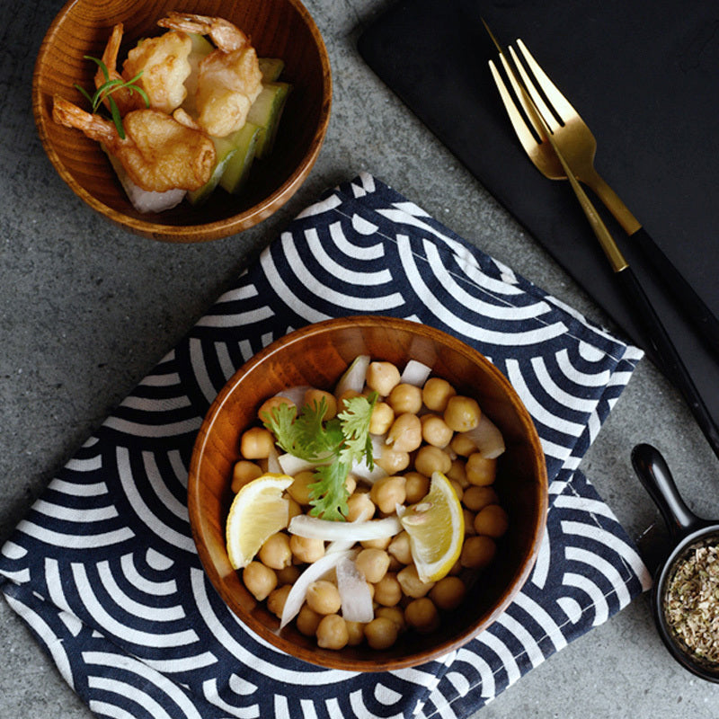 Japanese-Style Wooden Bowl – Perfect for Rice, Soup & Salad | Eco-Friendly Tableware for Home & Kids