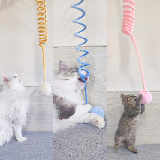 Interactive Spring Cat Toy – Suction Cup with Rabbit Fur Ball for Endless Play