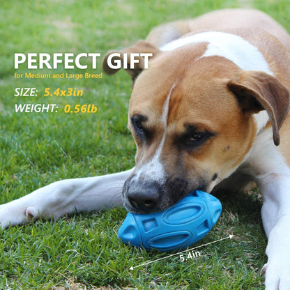 Durable Rubber Squeaky Dog Toy – Wear-Resistant Rugby Ball for Chewing & Play