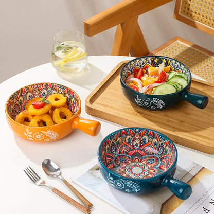 Glazed Ceramic Salad & Dessert Bowl – Stylish Household Tableware