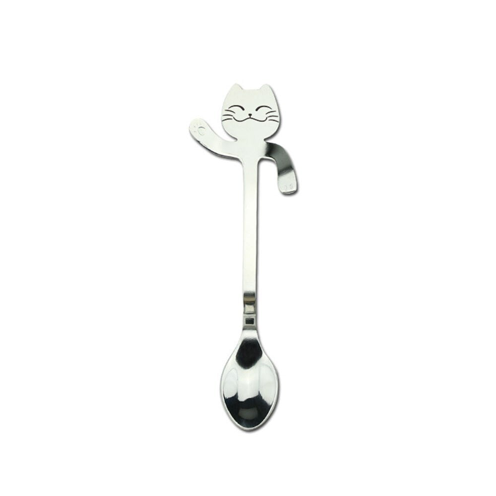 304 Stainless Steel Cat Spoon – Cute Hanging Coffee & Tea Spoon with Cartoon Handle