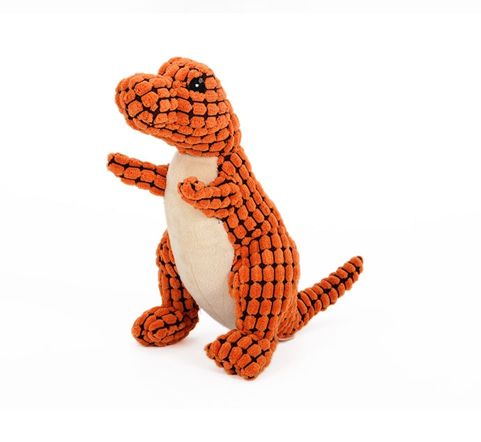 Dinosaur Plush Dog Toy – Interactive Squeaky Chew Toy for Large & Small Dogs