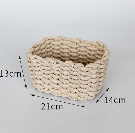 Handmade Cotton Rope Storage Box – Nordic Style Simple Basket