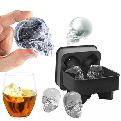 3D Skull Silicone Mold – Ice Cube, Chocolate, Soap & Candle Making Tray for Creative Crafts