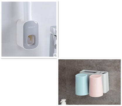 Wall-Mounted Automatic Toothpaste Dispenser – Hands-Free Bathroom Accessories Set