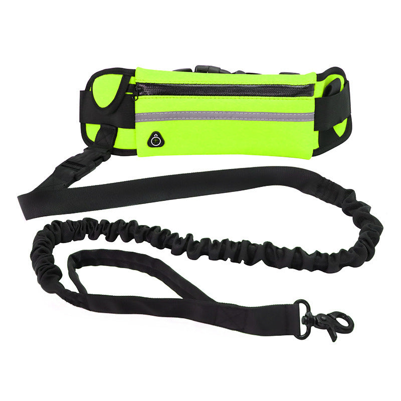 Hands-Free Dog Leash with Bungee – Adjustable Waist Belt, Phone Pocket & Water Bottle Holder for Large Dogs (Up to 180lbs)